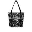 Black Paisley Logo Tote